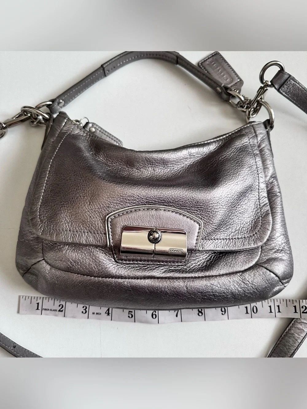 Coach Kristen Silver Metallic Hobo Bag